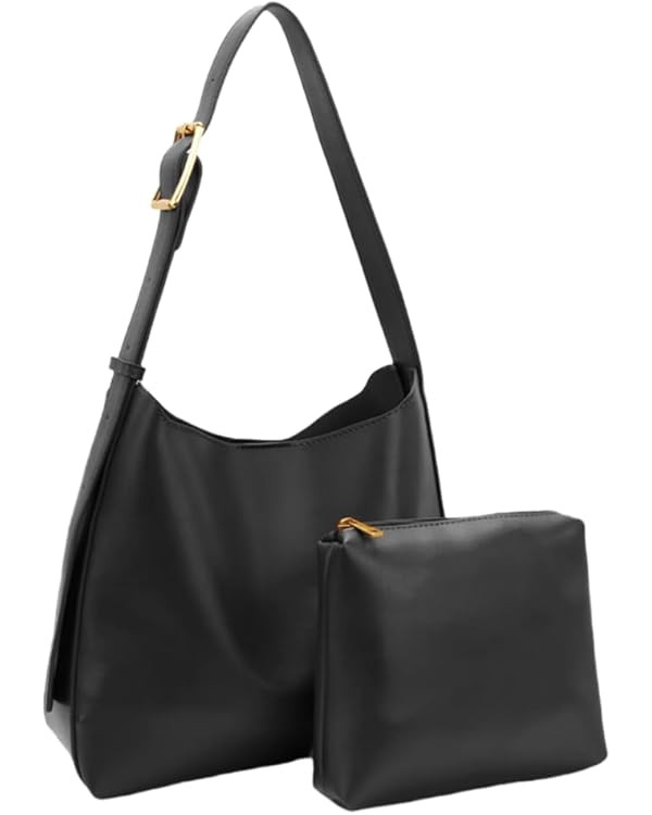 PU Leather Shoulder Bag for Women, Designger Tote Bag, Retro Large Vegan Tote Purse with Wallet | Amazon (US)