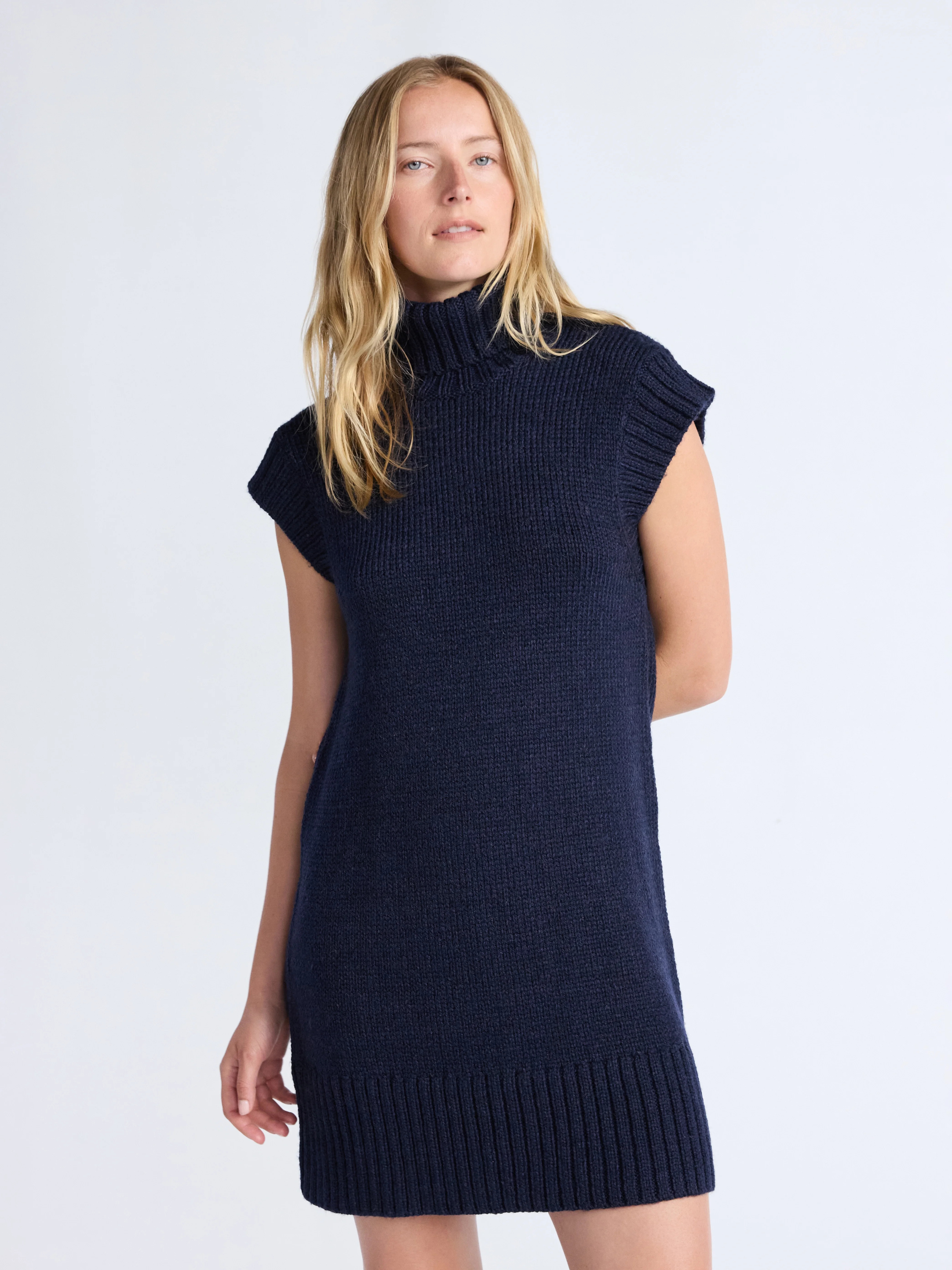 Free Assembly Women's Turtleneck Sweater Mini Dress, Sleeveless, Sizes XS-XXL | Walmart (US)