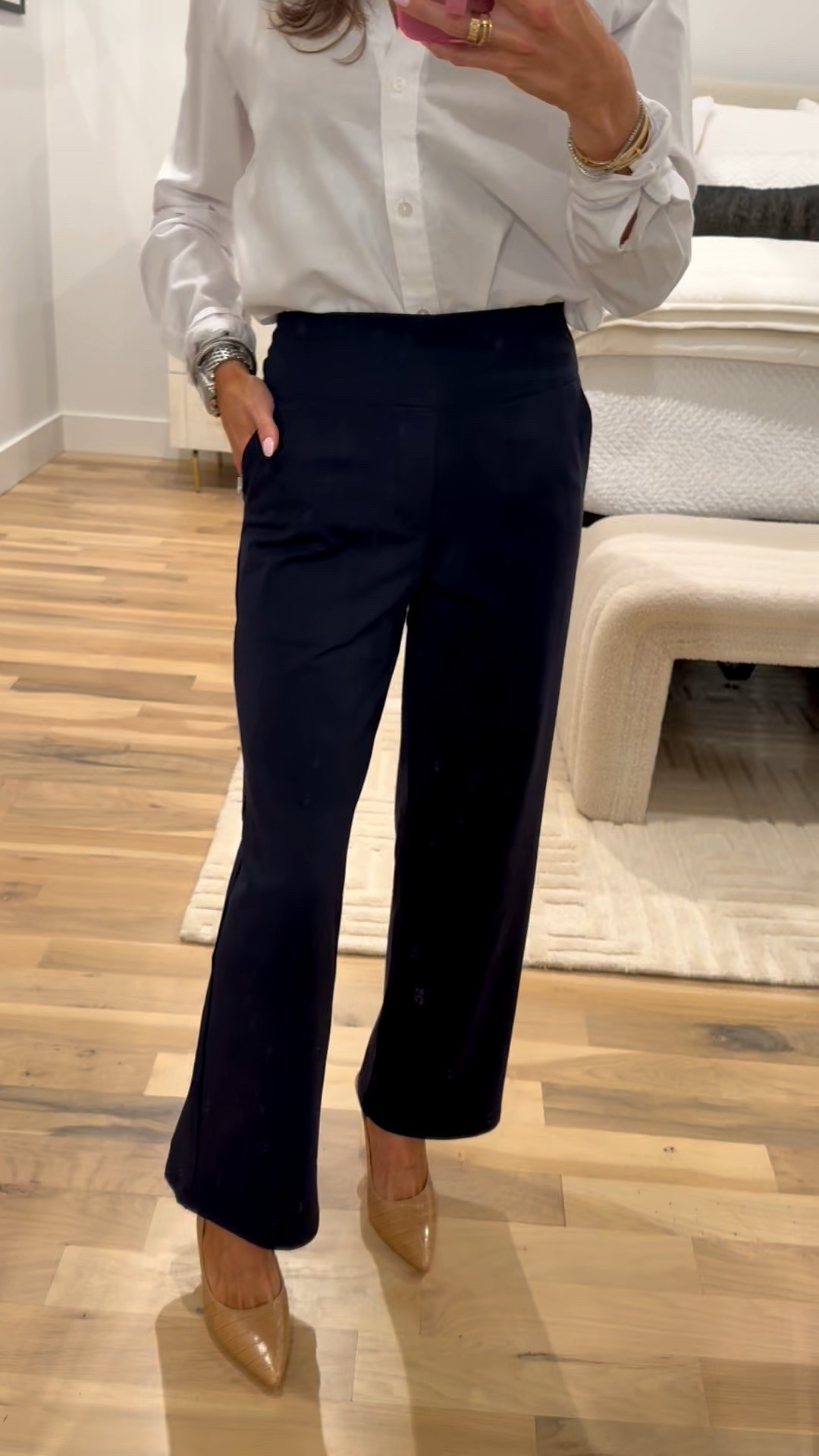 Found these super stretchy work pants that feel like yoga pants and are petite friendly wearing smallest size 
Workwear, office outfit  

#LTKWorkwear #LTKFindsUnder50 #LTKPetite