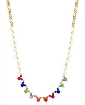 Multi Color Crystal Mickey Mouse Necklace | Macy's