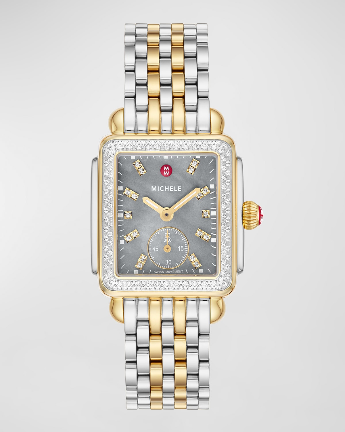 Deco Mid Diamond Graphite Mother of Pearl Watch | Neiman Marcus