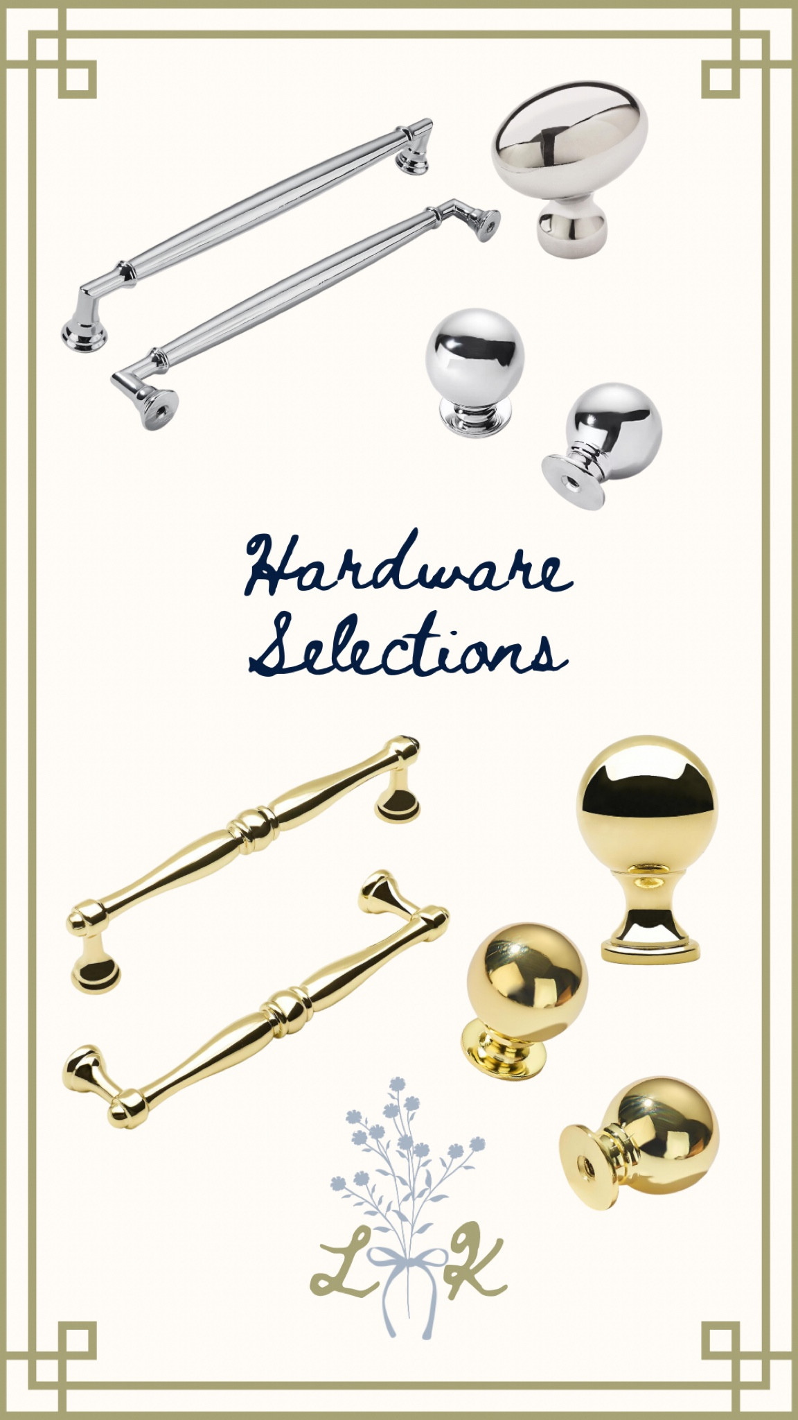 I chose the larger of the two knobs (silver & gold) but both were good options 

#LTKHome #LTKSaleAlert