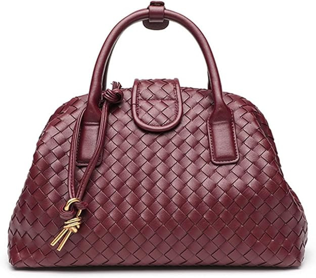 Woven Tote Bag for Women Dressy Woven Clutch Purses Leather Handwoven Crossbody Shoulder Bag Soft... | Amazon (US)