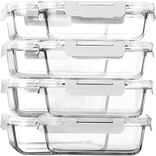 [8-Pack,30 oz]Glass Meal Prep Containers,MCIRCO Glass Food Storage Containers,Airtight lunch Cont... | Amazon (US)