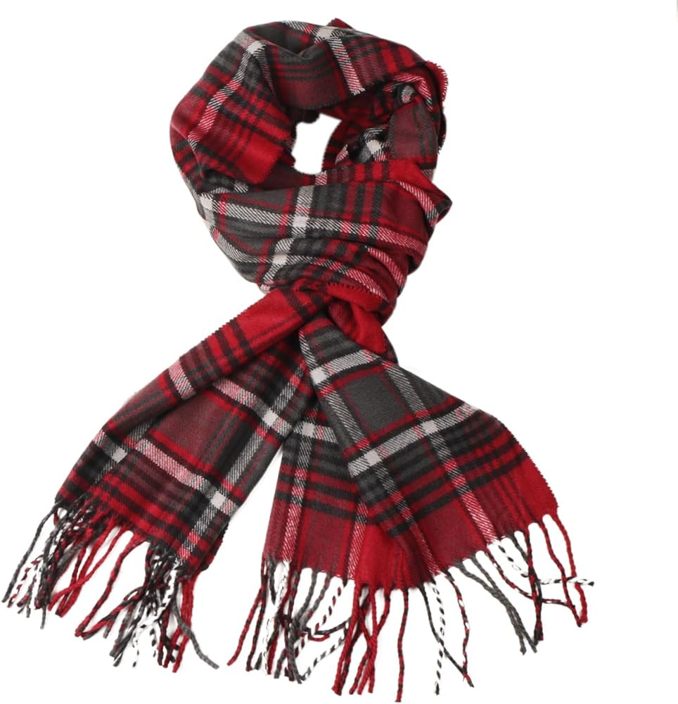 TZ Promise Men Women Tartan Plaid Cashmere Feel Classic Soft Warm Winter Scarf For Cold Weather | Amazon (US)