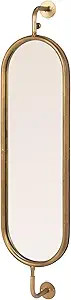 Creative Co-Op Oval Metal Framed Wall Mirror with Brackets, Gold | Amazon (US)