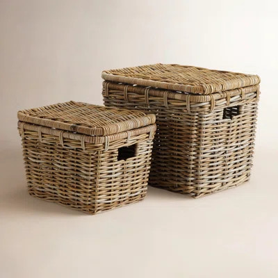 Irving 2 Piece Rattan Basket Set | Wayfair North America