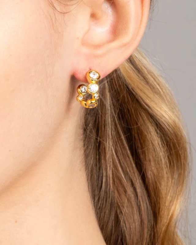 Asterales Gold Small Hoop Earrings | 14k Gold Plated Hoop Earrings | Alexis Bittar