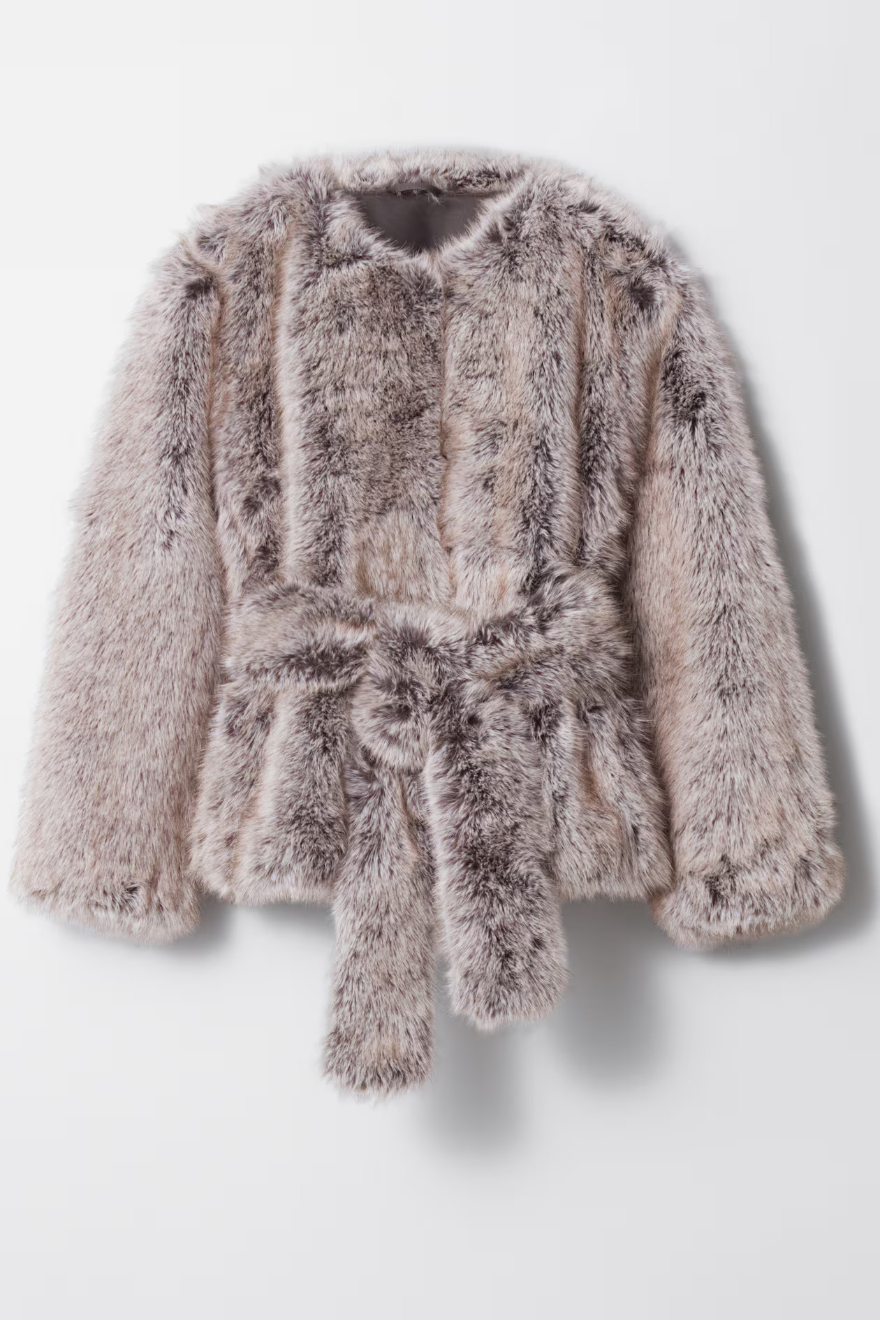 BELTED FAUX FUR JACKET | H&M (UK, MY, IN, SG, PH, TW, HK)