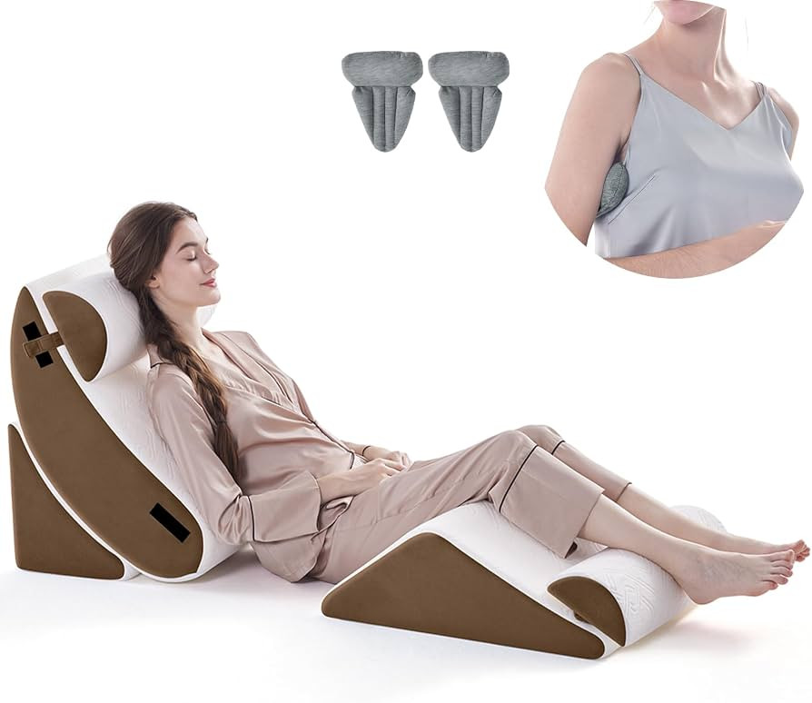 5PCS Orthopedic Bed Wedge Pillow Set for Sleeping, Post Surgery Foam Support Pillow for Back, Nec... | Amazon (US)