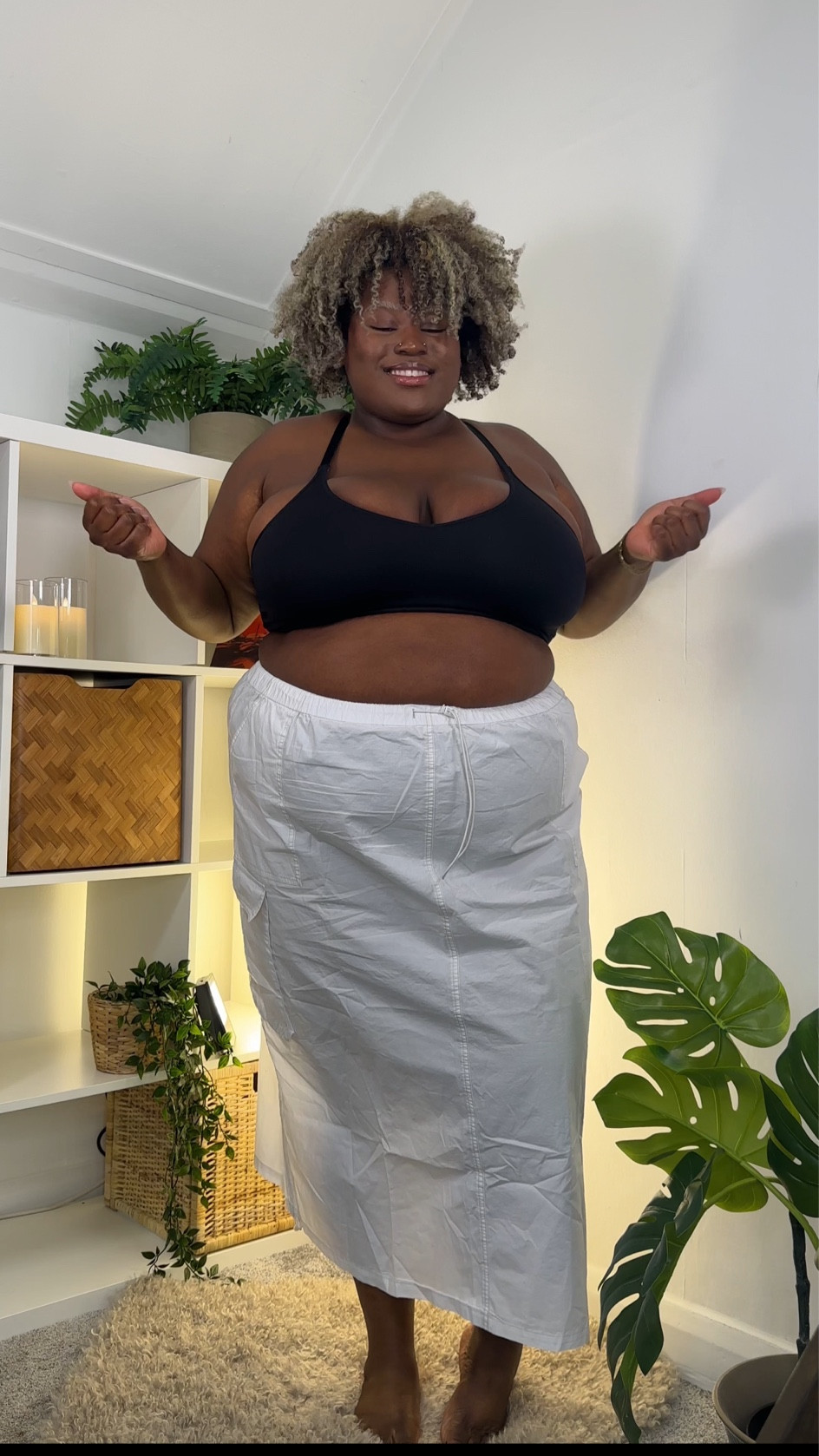Plus size cargo skirt