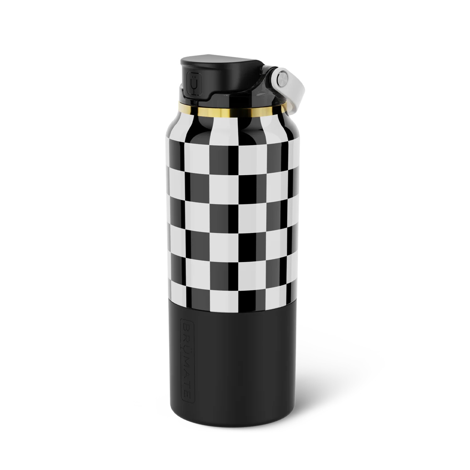 Rise 35oz | Black & White Checkered Tumbler | Br\u00fcMate | Brumate
