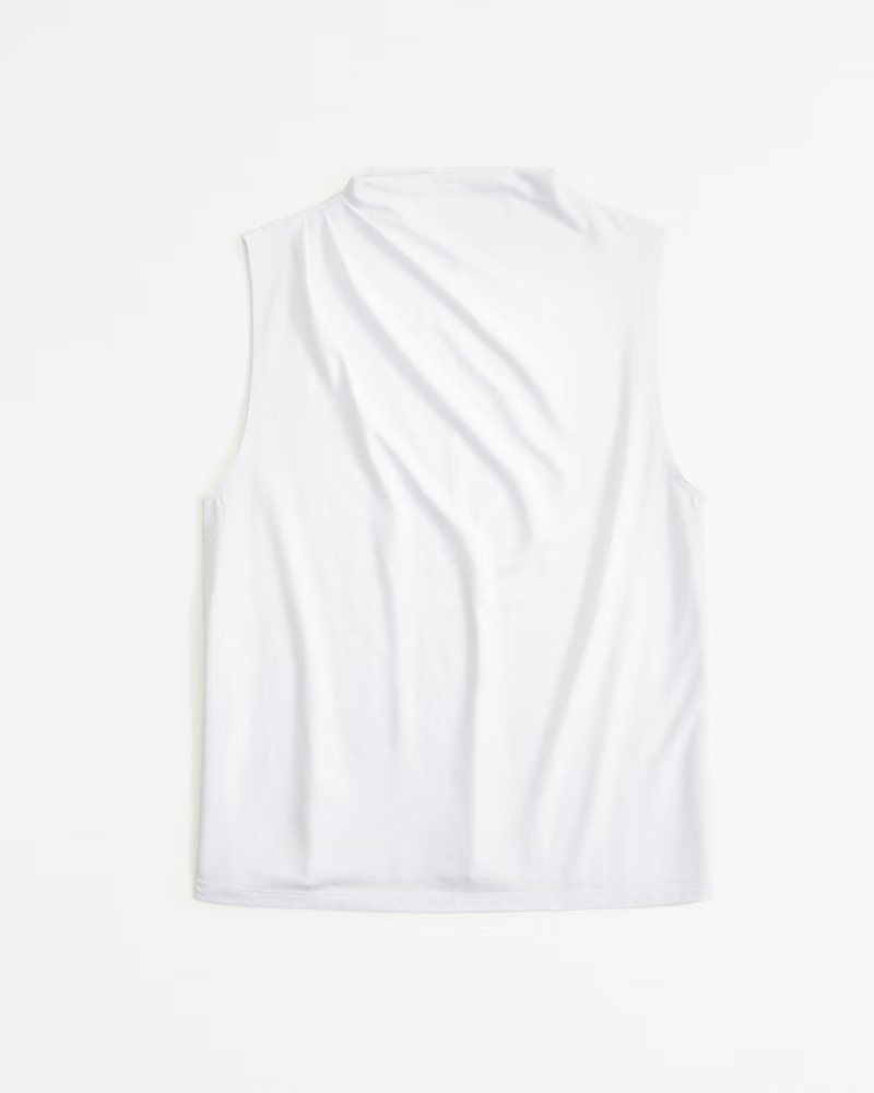 Abercrombie & Fitch Women's Draped Skimming Mockneck Top in White - Size XXS | Abercrombie & Fitch (US)