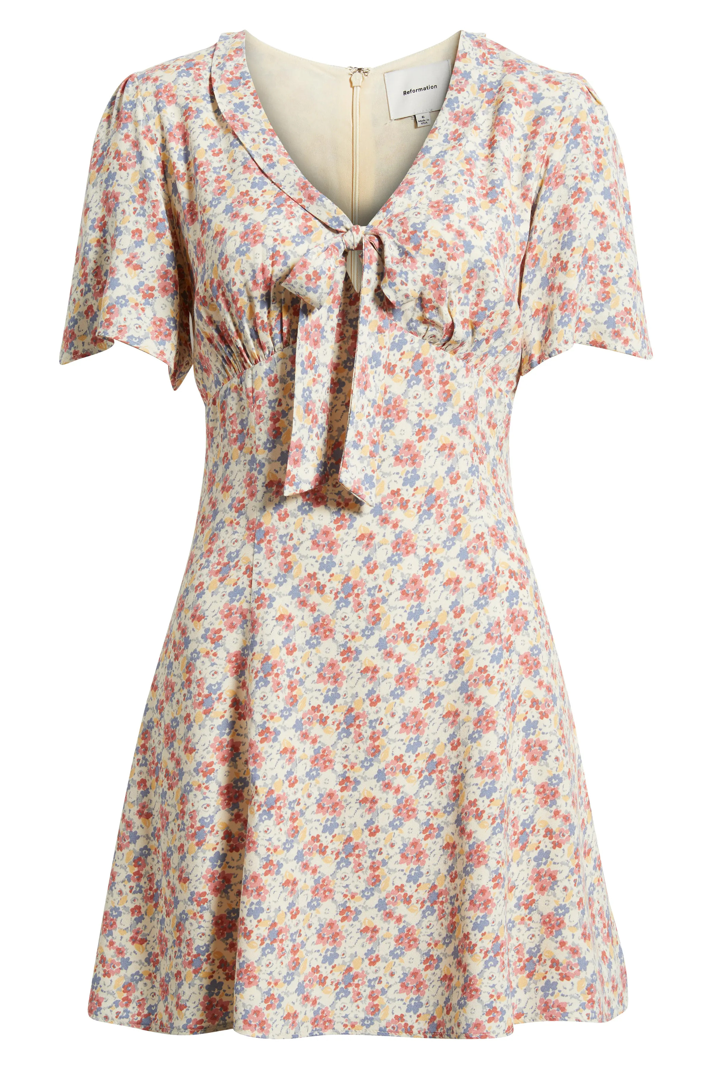 Reformation Tyra Floral Tie Front Minidress (Women) | Nordstrom | Nordstrom