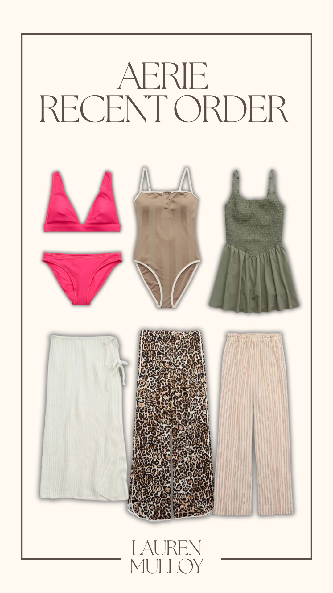 My recent order from Aerie! Take an extra 35% off $125+ | 30% off $75+ | 25% off $50+ with code: SALEON 

summer outfits, travel outfit, swimwear, bikini, one piece, loungewear, mini dress, summer fashion, sale alert, watchnow, lu mulloy, lauren mulloy 

 #LTKFindsUnder100 #LTKStyleTip #LTKSwim
