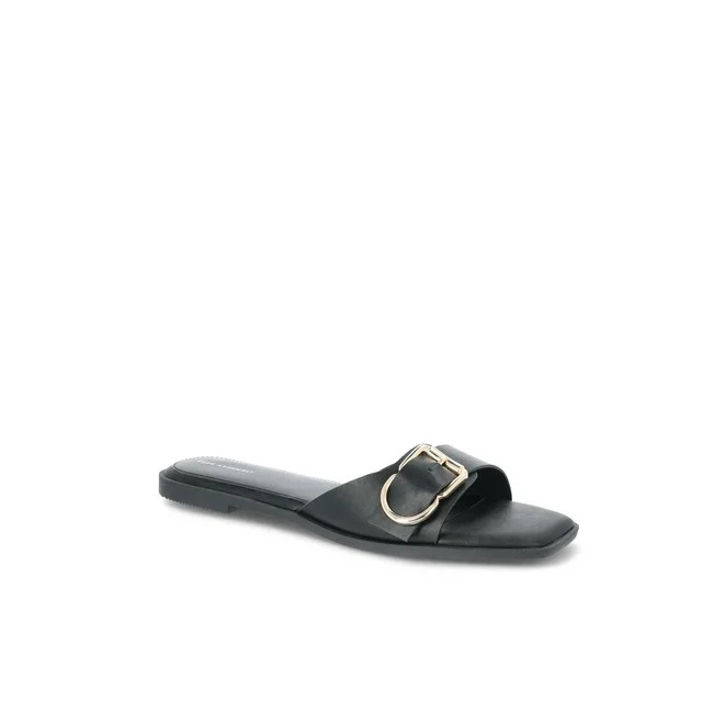 Free Assembly Women's Buckle Slide Sandals, Sizes 6-11 | Walmart (US)