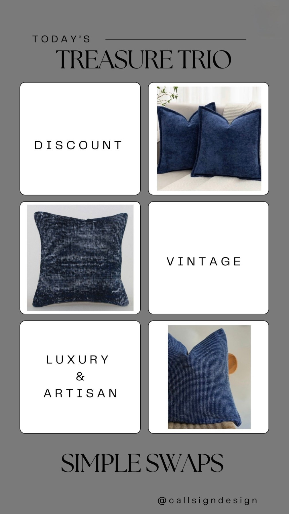 These navy blue throw pillow that quietly pulls the whole room together. Soft, effortless, and easy to layer, it adds just the right touch of color without overwhelming the space.

#BlueThrowPillow #SoftLayers #InteriorStyling #HomeDecor #TimelessInteriors #DesignDetails #DecorInspo #callsigndesign