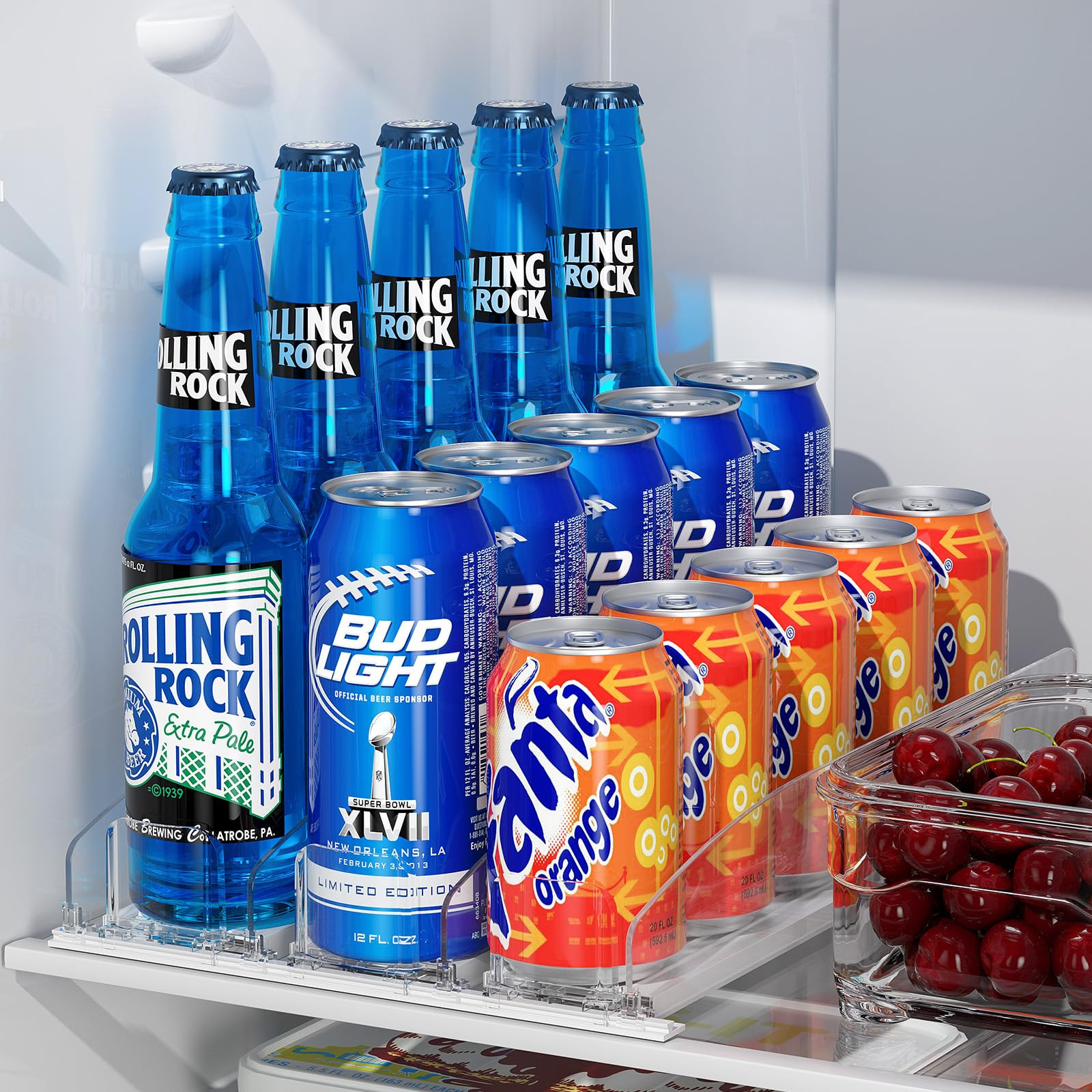 Drink Organizer for Fridge - [Stabilize-Speed Damper] Automatic Pusher Glide Soda Drink Can Dispe... | Amazon (US)