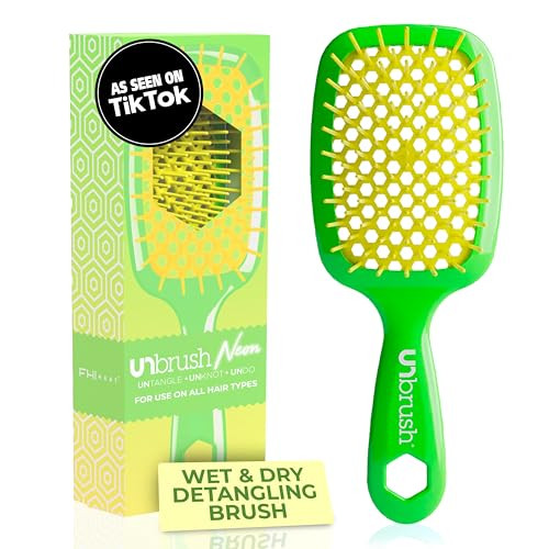 FHI Heat UNbrush Detangling Brush for Pain-Free Brushing on All Wet or Dry Hair Types — Durable DuoFlex Anti-Static Bristles, Lightweight Handle, Vented Hair Brush | Amazon (US)