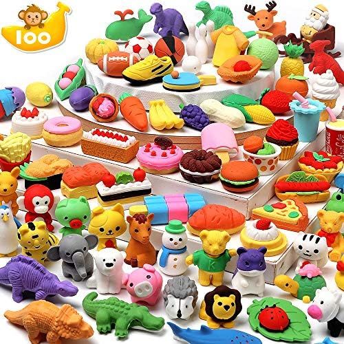 HINZER 100 Pack Animal Erasers for Kids Bulk Pull Apart Erasers 3D Puzzle Erasers Classroom Rewar... | Amazon (US)