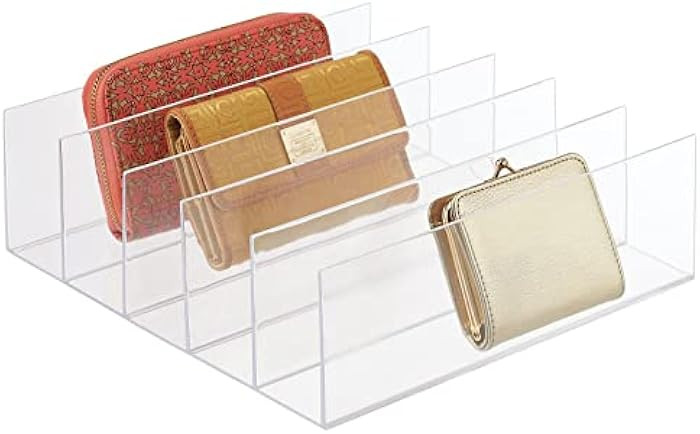 mDesign Plastic Purse Organizer for Bedroom Closet, Shelf Storage - Holds Woman's Purse, Hanging ... | Amazon (US)