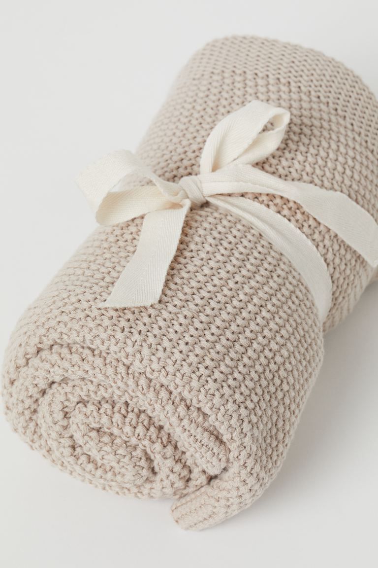 Moss-stitched Cotton Blanket | H&M (US)