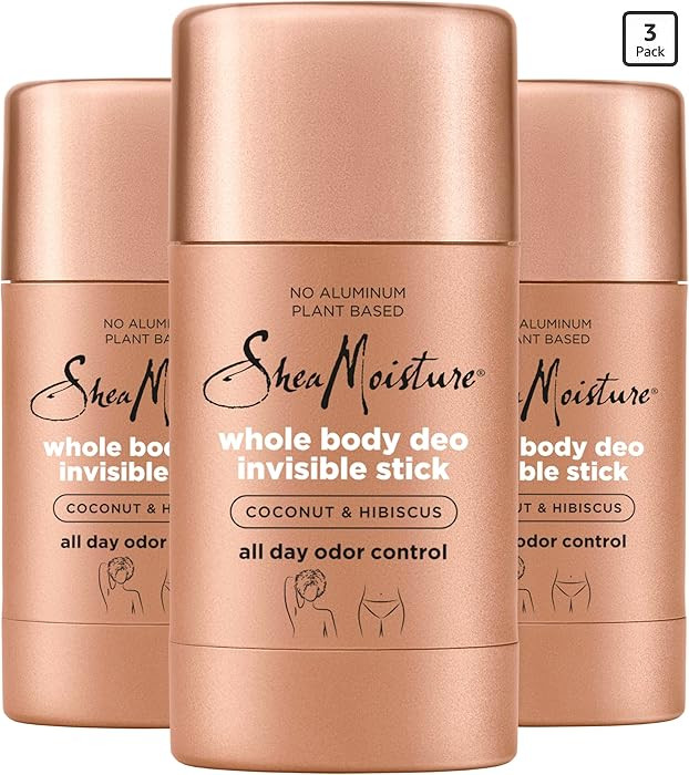 SheaMoisture Invisible Deo Stick Coconut & Hibiscus 3count Whole Body Plant Based, No Aluminum 2.... | Amazon (US)