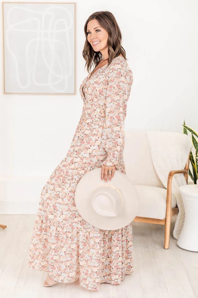 I Would Understand Multicolored Floral Wrap Front Maxi Dress | Pink Lily