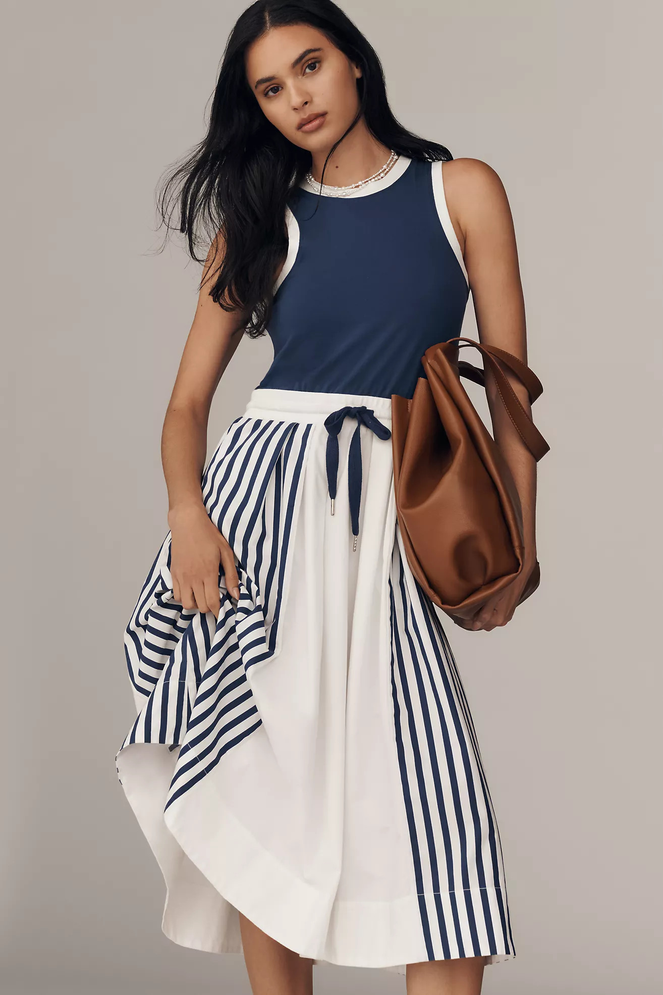 Daily Practice Drawstring Twofer Midi Dress | Anthropologie (US)