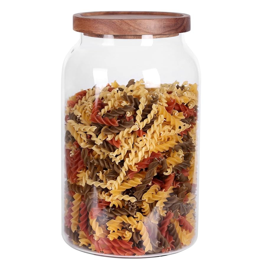 1 Gallon Glass Jar with Airtight Lid and Anti-Skid Bottom for Dry Food Storage | Amazon (US)