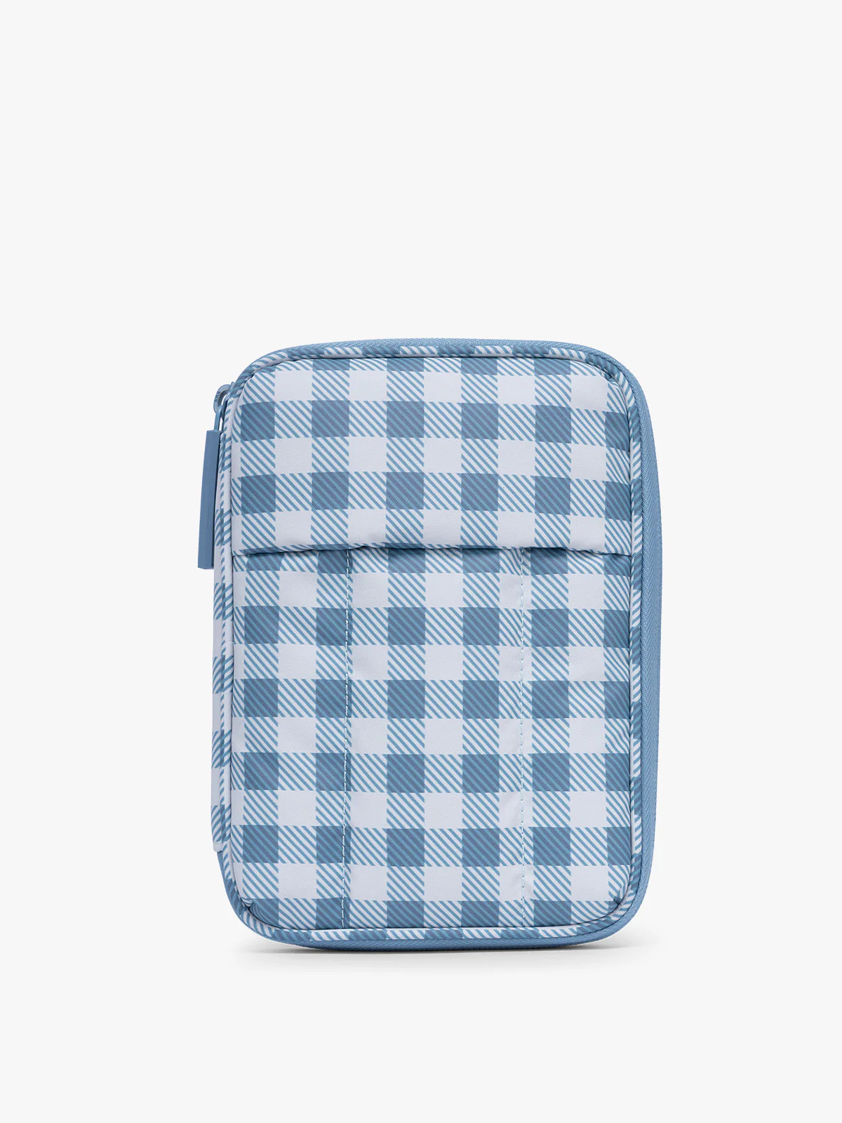 Luka Zip Passport Wallet in French Blue Gingham | CALPAK