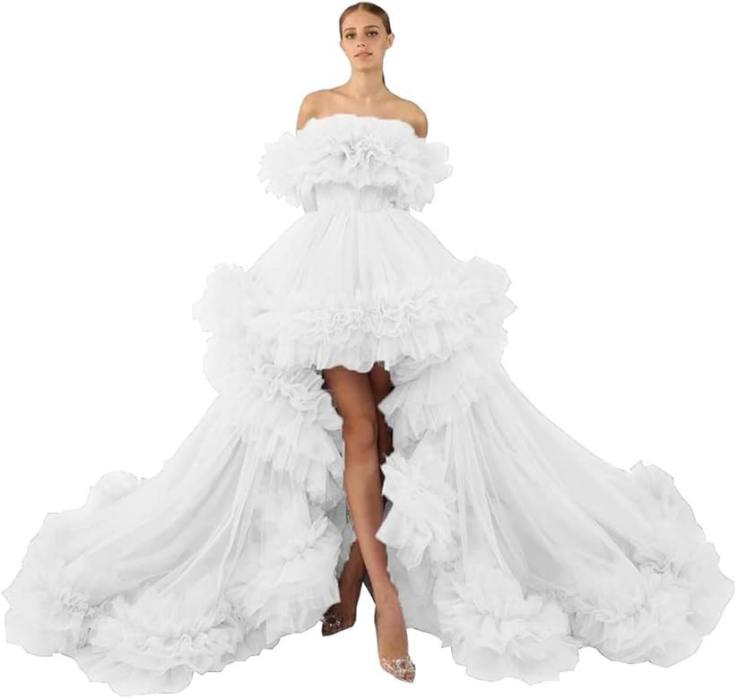 Molisa Off Shoulder Tulle Maternity Robes Puffy Bridal Lingerie Dressing Gown Wedding Scarf for Phot | Amazon (US)