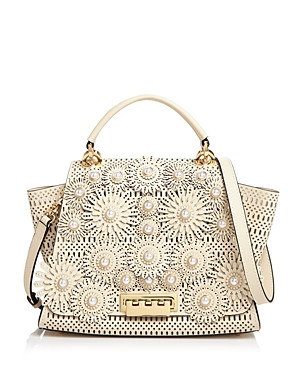 Zac Zac Posen Eartha Medium Floral Applique Leather Satchel | Bloomingdale's (US)