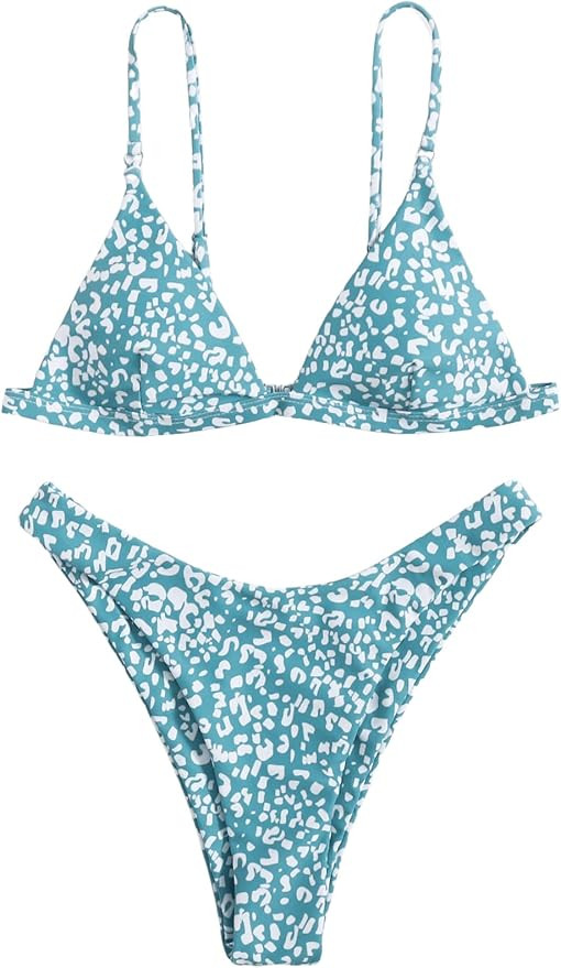 SOLY HUX Women's Allover Print Triangle Bikini Bathing Suits 2 Piece Swimsuits | Amazon (US)