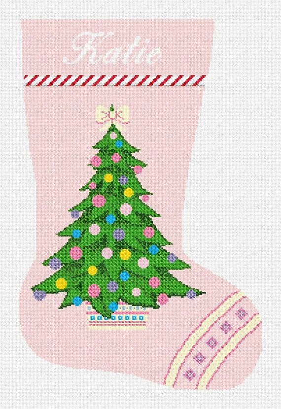 Cotton Candy Pink Christmas Stocking Needlepoint DIY Kit - Etsy | Etsy (US)