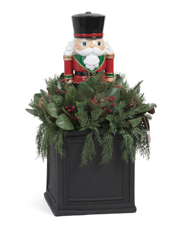 38in Outdoor Safe Porch Pot With Nutcracker | TJ Maxx