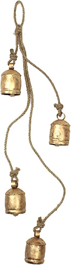 Giant Cow Bells Set of 4 Hanging on Rustic Rope | Amazon (US)