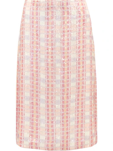 J.Crew - Collection Sequined Silk-georgette Midi Skirt - Pink | NET-A-PORTER (US)
