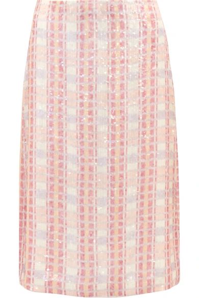 J.Crew - Collection Sequined Silk-georgette Midi Skirt - Pink | NET-A-PORTER (US)