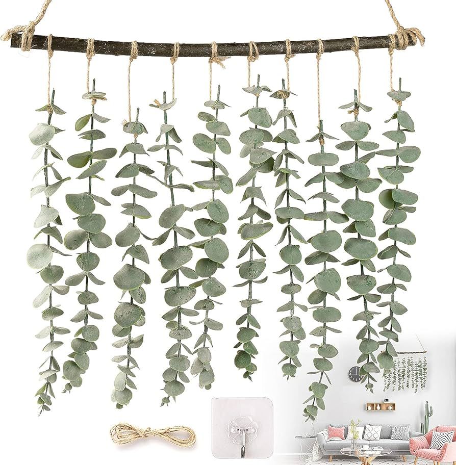 AgoKud Artificial Eucalyptus Wall Hanging Decor, Fake Eucalyptus Leaves Greenery Eucalyptus Vines... | Amazon (US)