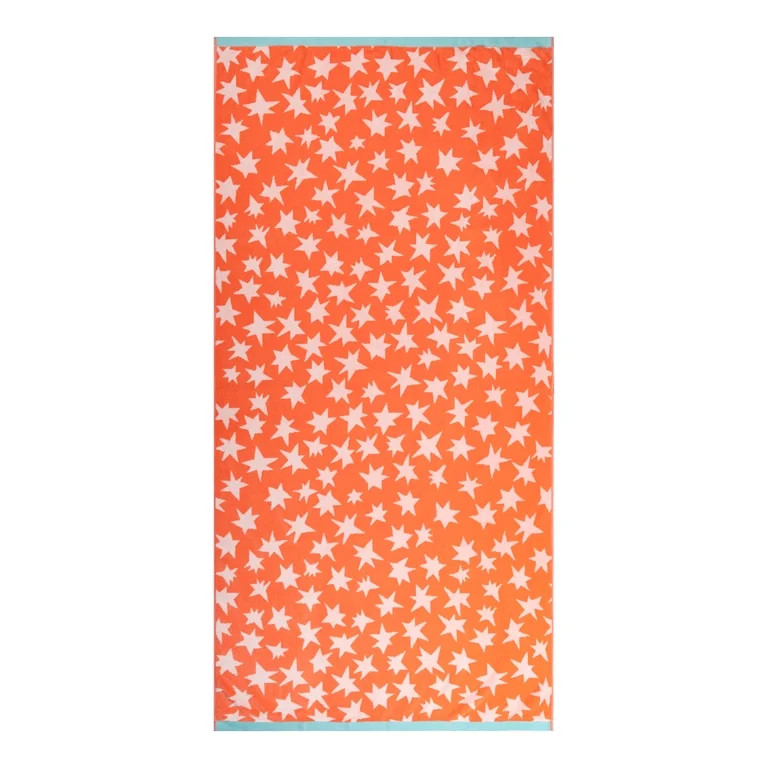 Mainstays Summer Vibes Cotton-Blend Beach Towel, 72 x 36 in, Red Star | Walmart (US)