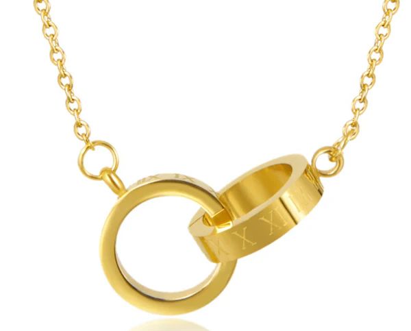 Gold Roman Numeral Link Necklace | Accessory Concierge