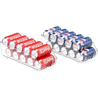Vtopmart 4 Pack Soda Can Organizer for Refrigerator, Fridge Drink Can Holder for Pantry, Fridge C... | Amazon (US)