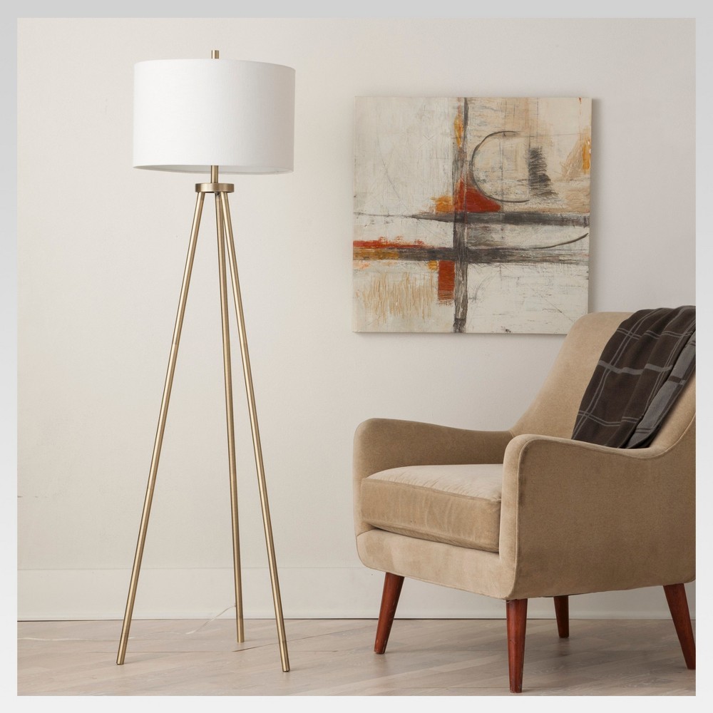 Tripod Floor Lamp - Antique Brass (Includes Cfl Bulb) - Threshold | Target