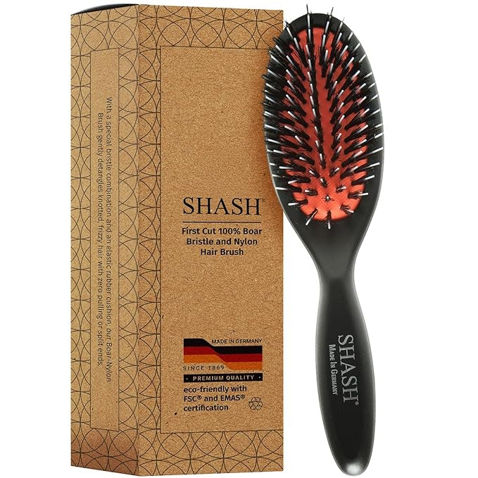 SHASH Since 1869 Hand Made In Germany - Nylon Boar Bristle Brush Suitable For Normal to Thick Hai... | Amazon (US)