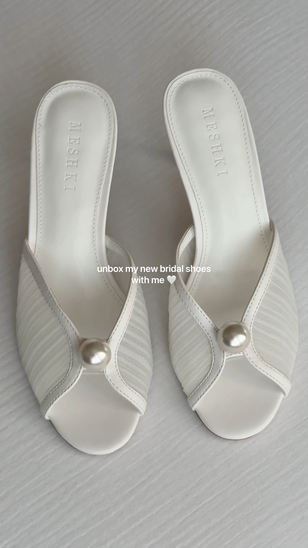 found the cutest pearl heels 🥹✨

#wedding #bridalshoes #whiteheels #bridetobe #bridalstyle #meshki #weddingshoes #unboxing

#LTKShoeCrush #LTKWedding #LTKParties