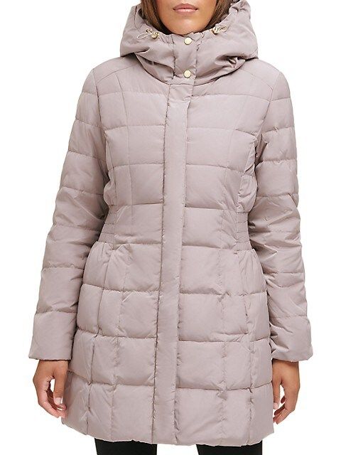 Re/done Shirred-Waist Hooded Quilted Down Coat on SALE | Saks OFF 5TH | Saks Fifth Avenue OFF 5TH