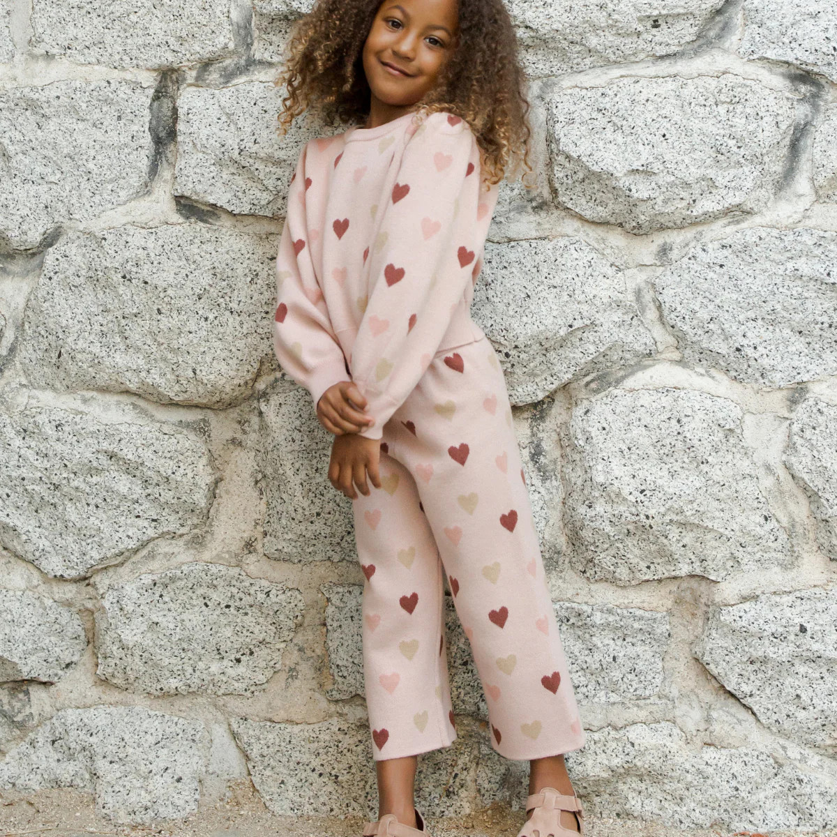 Rylee & Cru Jacquard Knit Set, Hearts | SpearmintLOVE