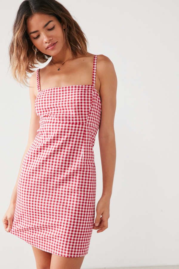 Cooperative Straight Neck Gingham Dress | Urban Outfitters US