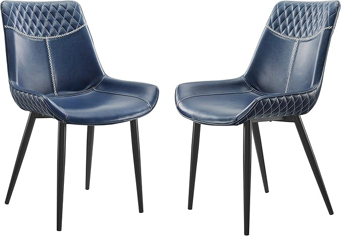 Linon Home Decor Products Linon Maisy Set of 2 Blue Dining Chair, Navy | Amazon (US)